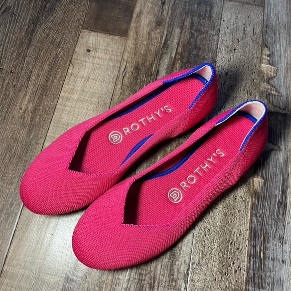 Rothy’s The Flat Round Toe Ballet Flats in Hot Pink Women’s Size 6.5 - Picture 2 of 6